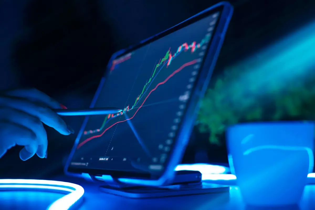 stocks rising on computer screen