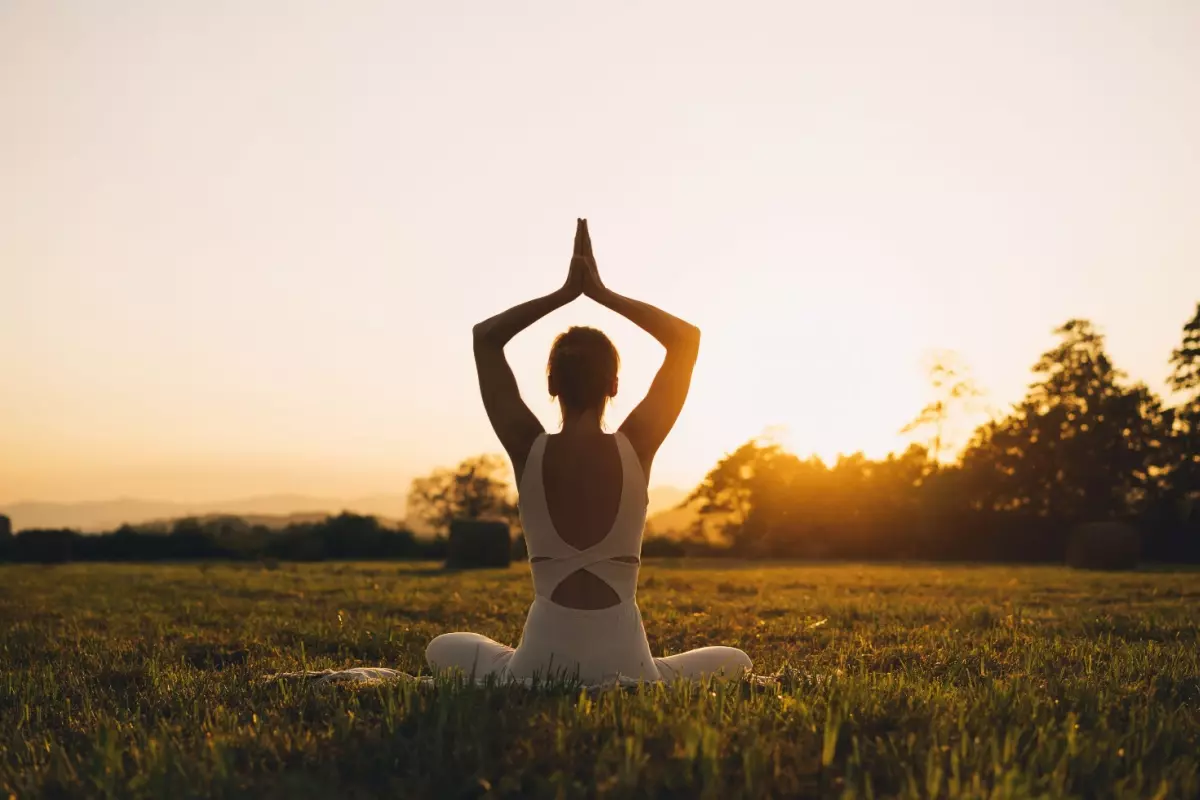 woman doing yoga