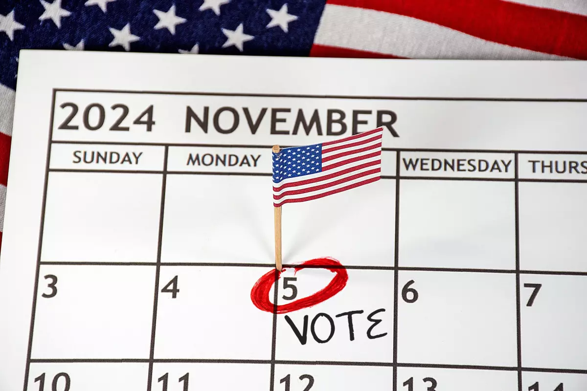 Election day marked on calendar 
